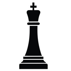 Fototapeta premium king chess piece, vector black color silhouette