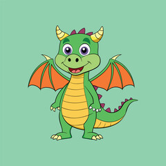 Cute Dragon mascot character logo design vector illustration