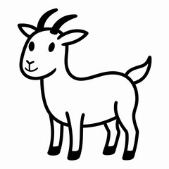 Cute goat vector silhouette illustration
