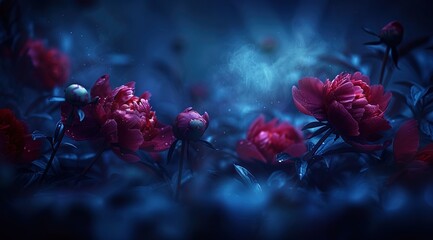 background with flowers and butterflies