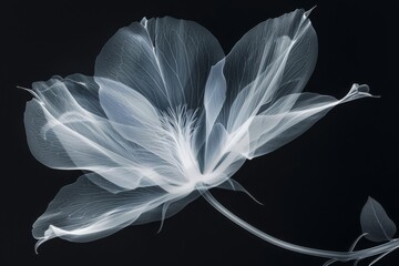 X-Ray Flower in Black and White