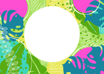 Background nature freehand Leaf background. Leaf nature style with space for text - design for  background social media, postcards, poster, business card, flyer, brochure other.