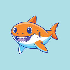 Shark mascot character logo design vector illustration