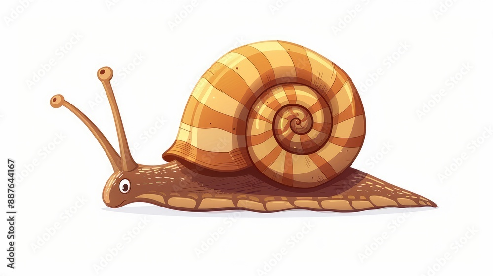 Sticker snail on a white background