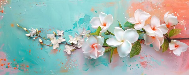 Elegant Blooming Gardenias: Delicate Petals on Vibrant Background
