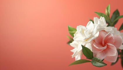 Fragrant Beauty - Detailed Close-up of Blooming Gardenias on Vibrant Background