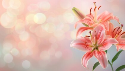 Obraz premium Celebration of Beauty: Realistic Lily Arrangement in Elegance