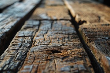 A close up of a weathered wooden plank, Close Up Image of Wooden, AI generated