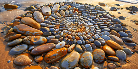 Obraz premium beach stone artwork, ai generated.
