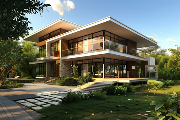 Modern Villa with Spacious Foreground Image