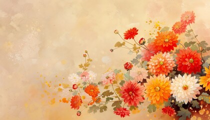 Vibrant Autumn Chrysanthemum Festival: Celebrating Colorful Blooms Against Warm Backdrop