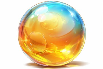 Vibrant glass orb colorful and reflective digital illustration