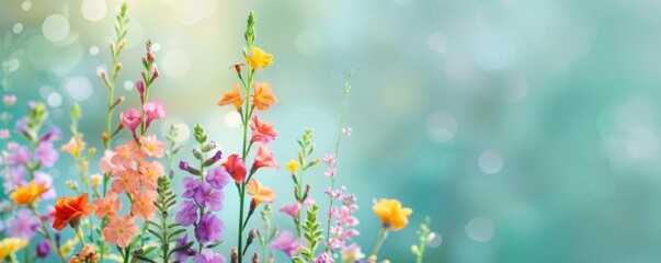 Vibrant Snapdragon Garden in Full Bloom - Realistic and Captivating Floral Scene with Tall Flowers on Soft Green Background