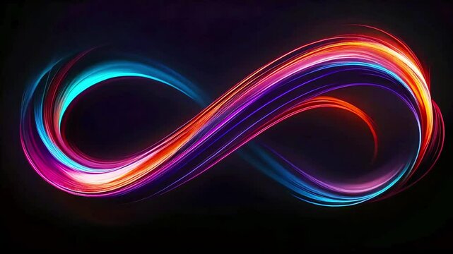 glowing infinity loop, seamless looping