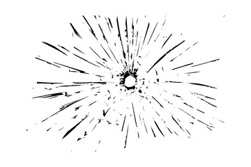 Fototapeta premium Cracked texture on glass. Broken glass surface on white background. 