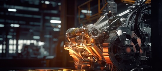 Fototapeta premium Engine Closeup, Industrial Setting