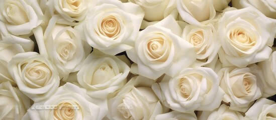 Close-Up of White Roses, Delicate and Soft