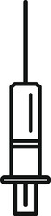 Simple line art icon of a syringe being used for injections