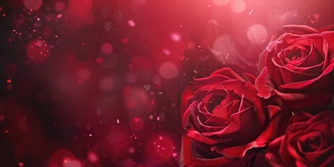 red rose flower with bokeh effect background for love