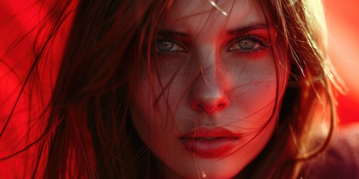 portrait of beautiful young woman with red hair