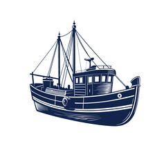 Silhouette of Wooden fishing boat