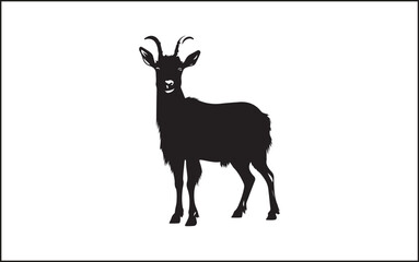 Premium Vector Simple goat silhouette vector in isolated white background Goat silhouettes set