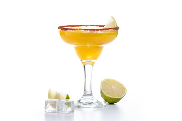 Fresh mango cocktail. Mexican mango cocktail isolated on white background