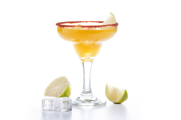 Fresh mango cocktail. Mexican mango cocktail isolated on white background