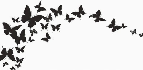 Sign and symbol of butterflies. Beautiful insect silhouette design.