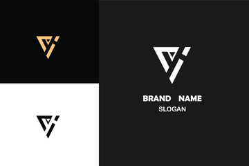 V Logo initial V vector Design Unique Template. Letter V logo in a modern style. Abstract minimal Monogram Symbol. Creative Modern Trendy Typography