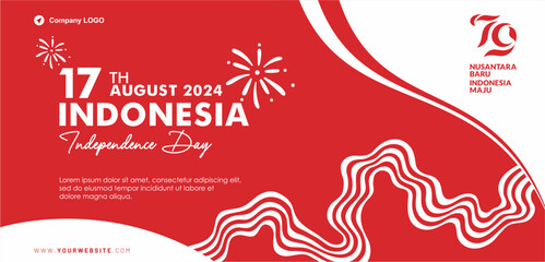 79th Indonesia Independence Day August 2024 background, banner, template, poster, greeting and social media feed. 