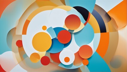 Obraz premium The image is abstract digital art piece colorful geometric desig