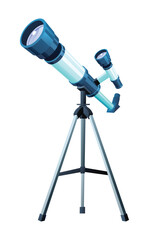 Telescope on tripod stand. Vector cartoon illustration isolated on white background
