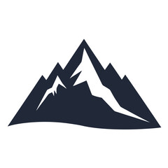 Fototapeta premium Mountain silhouette vector icon, isolate white background 