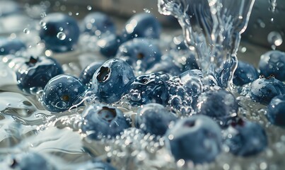 Blueberries in Water , Generative AI
