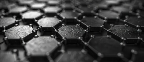 Obraz premium Abstract Hexagonal Pattern in Black and White