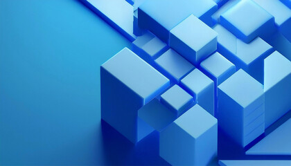 Obraz premium Abstract Background with 3d blue geometric, 3d render