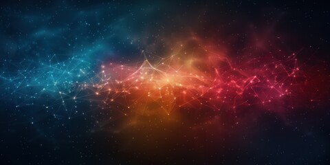 Fototapeta premium Abstract Space Background With Red and Blue Nebulae