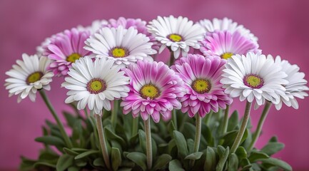 Fototapeta premium pink and white daisy