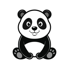 Naklejka premium Panda Silhouette Vector illustration 