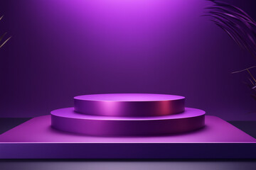  podium mockup background, purple background for presentation of cosmetic 3d render