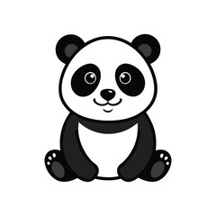 Obraz premium Panda Silhouette Vector illustration 