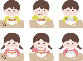 면요리 음식 식사 캐릭터