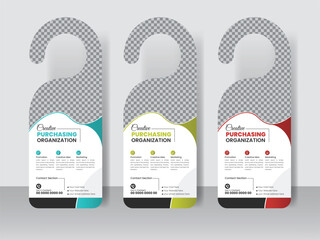 Corporate modern door hanger design template and door hanging