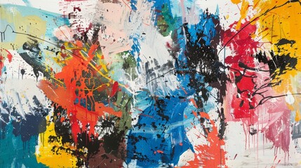 Abstract brushstrokes with vibrant colors perfect for a chaotic wallpaper