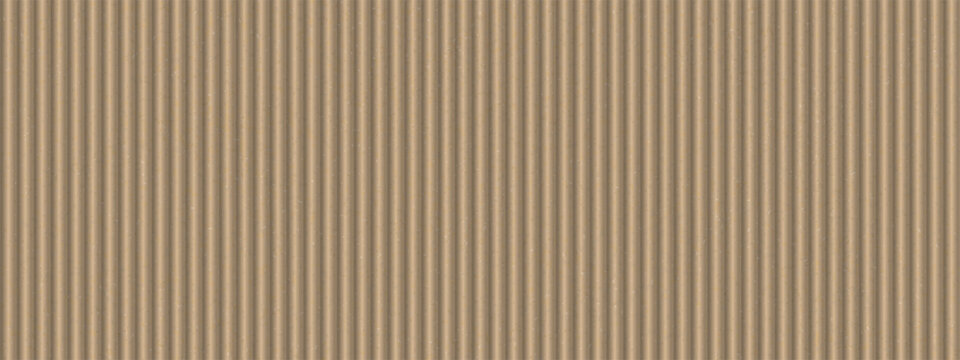 Brown Background,Seamless Pattern Background design vertical wall line texture,Brown Corrugated card texture surface,Recycle brown paper box pattern.Vector 3d empty backdrop banner