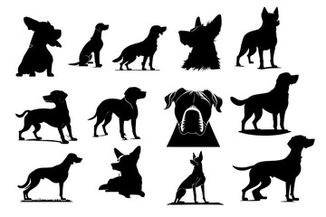 dogs vector silhouette