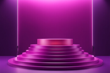Obraz premium podium mockup background,&nbsp;purple background for presentation of cosmetic 3d render