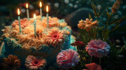 cake with five candles
