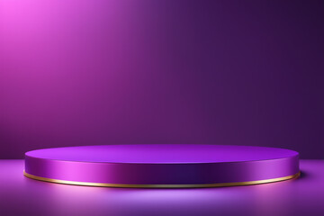  podium mockup background, purple background for presentation of cosmetic 3d render



